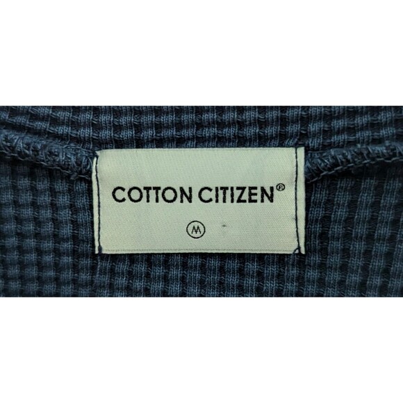 Cotton Citizen Cooper Thermal Half Zip Pullover Men's Size Medium Navy Blue - Picture 4 of 9